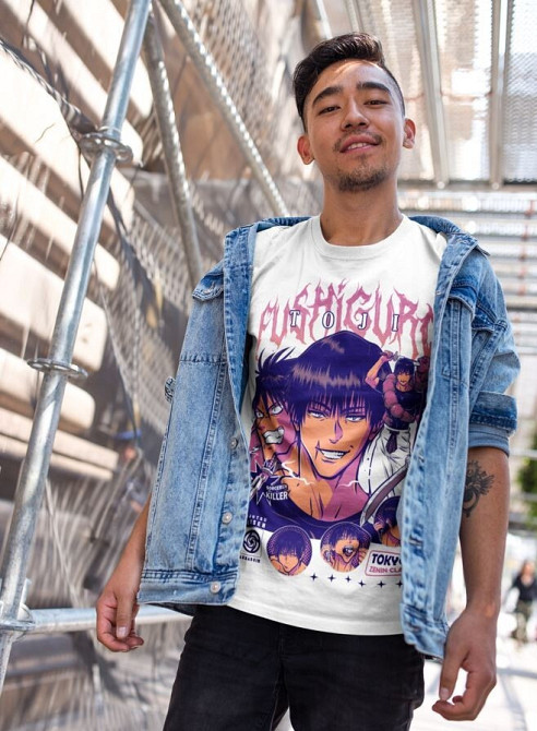 Футболка аниме Магическая битва оверсайз (S/M/L) Черний AnimeJ0861 Днепр - изображение 3