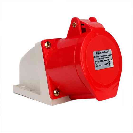 Разъем силовой штепсельный стационарный 5x32 3P+PE+N, 32 A, 380-415 В, IP44 Днепр