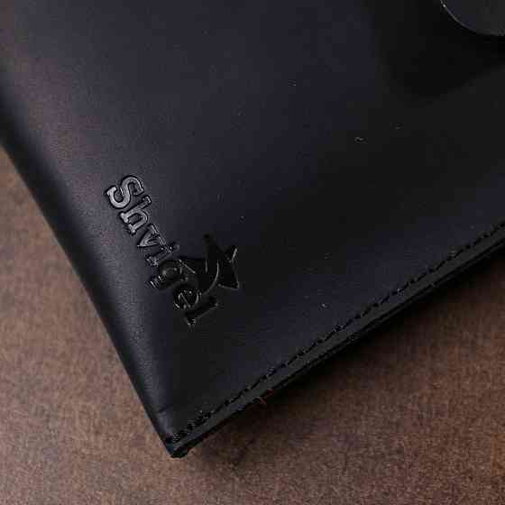 Шкіряна матова тревел-косметичка унісекс Shvigel 16426 Чорний Київ