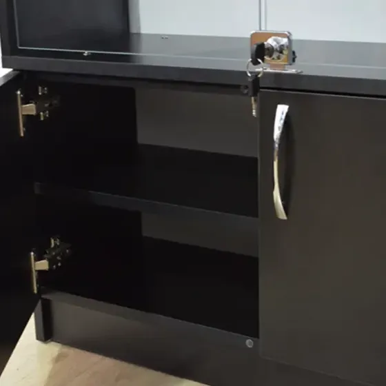 Косметологическая витрина с тумбой и подсветкой Черный Киев