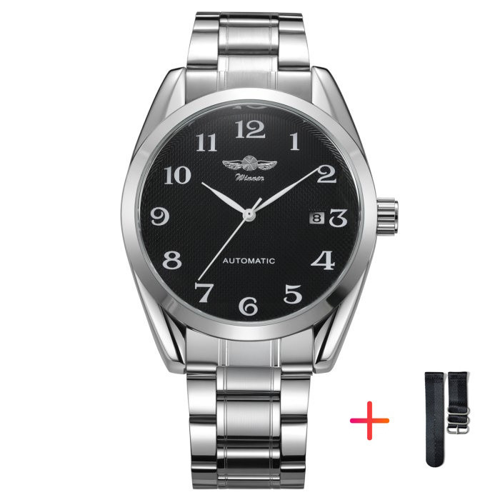 Часы мужские механические Winner Handsome Textile Black (2 ремешка) Винница - изображение 10