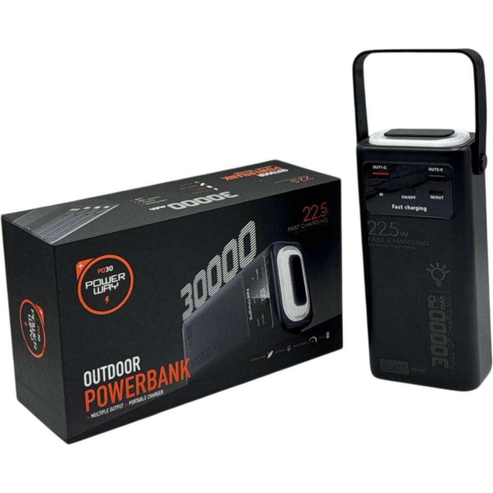 Повербанк Power Way PD-30 30 000 mAh PD 20W + QC 22.5W Чёрный Днепр - изображение 7