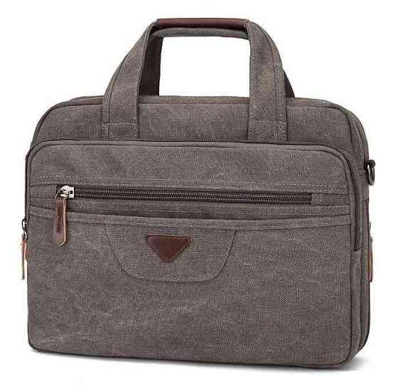 Сумка текстильна для ноутбука Vintage 20086 Сіра Київ