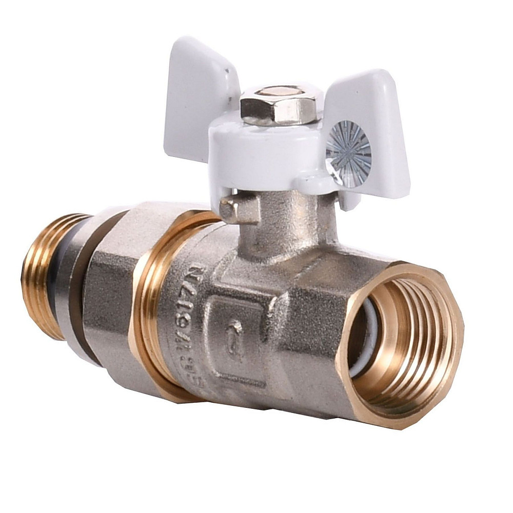 Кран кульовий з американкою Q PROFESSIONAL QP003 PN40 1/2″ антипротікання, Білий метелик Тернопіль - фото 3