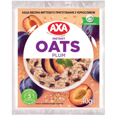 Їжа швидкого приготування АХА Каша Вівсяна з чорносливом 40 г (4820237690340) Вінниця - фото 1