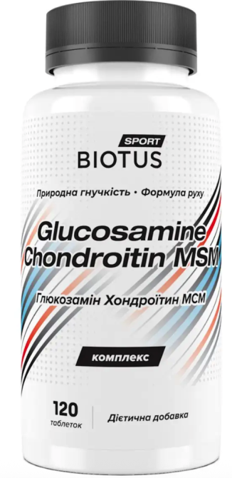 Глюкозамин Хондроитин МСМ Biotus Glucosamine Chondroitin MSM 120 таб Киев - изображение 1