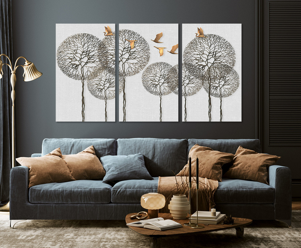 Модульна картина у вітальню/ спальню     Дерева       ART-091_3A 70х130 см Київ - фото 3