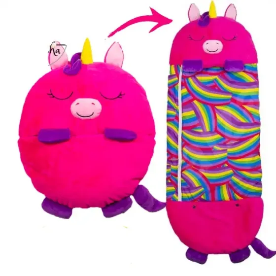 белый единорог Детский спальный мешок на молнии 3 в 1 игрушка подушка спальник и встроенная подушка Коломыя