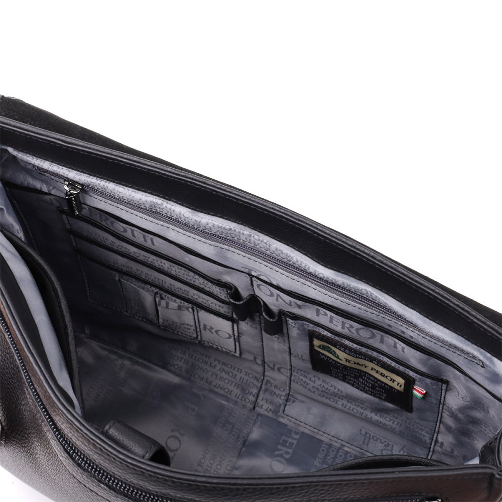 Мужская сумка-портфель для ноутбука из зернистой натуральной кожи Tony Perotti 20864_1 (6036-38 nero) Черный Киев - изображение 6