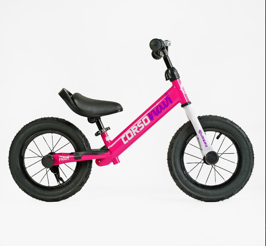 Велобіг CORSO Navi сталева рама колеса 12 дюймів підставка для ніг Рожевий (NV-12411) Чернігів - фото 2