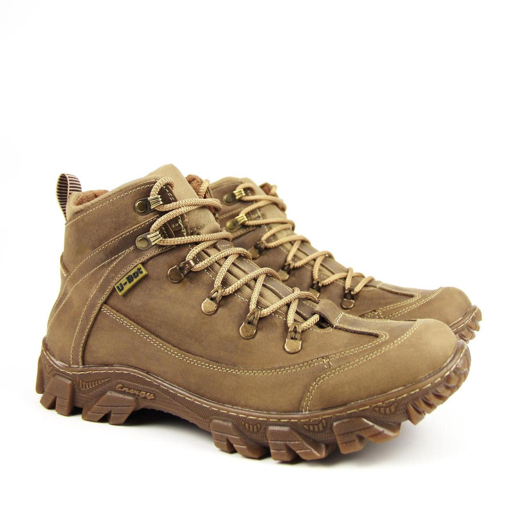 Тактичні демісезонні черевики коричневі, чоловічі, натуральна шкіра, міцна конструкція, зручна посадка Львів - фото 5