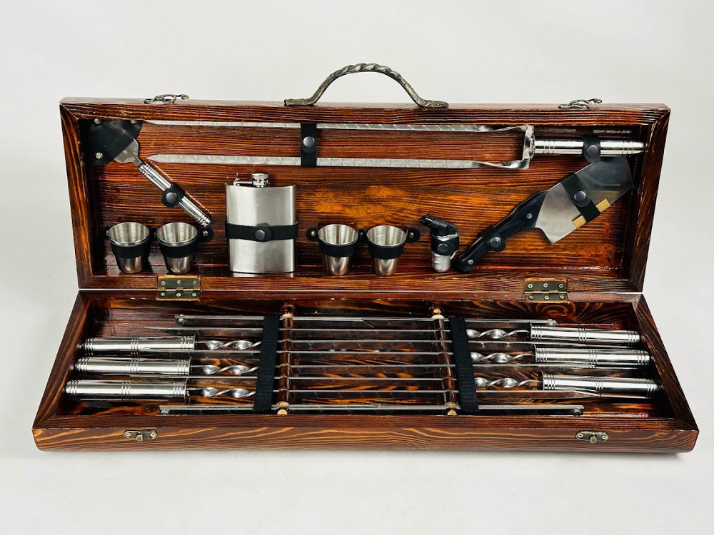 Подарунковий набір шампурів у дерев'яному кейсі СРІБЛО MAX HAPPY DAYS Тернопіль - фото 2