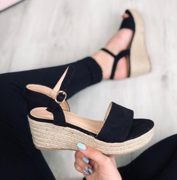 Жіночі Сандалії Босоніжки на Танкетці Платформа Чорні Літні (розміри: 37,38,39,40) — 32 Дніпро - фото 6
