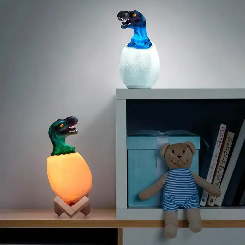 Детский светильник SUNROZ 3D Dinosaur Lamp лампа-ночник "Динозаврик в яйце" с пультом ДУ Коломия - фото 3