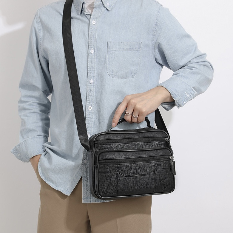 Чоловіча шкіряна барсетка з ручкою та ременем BEXHILL Київ - фото 4