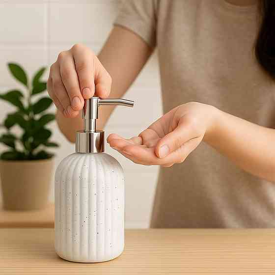 Диспенсер стеклянный матовый для жидкого мыла White 440 мл Винница