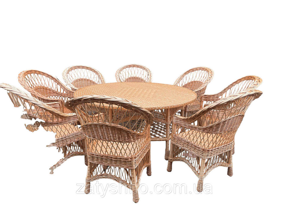 Меблі плетені з великим столом круглим Київ - фото 3