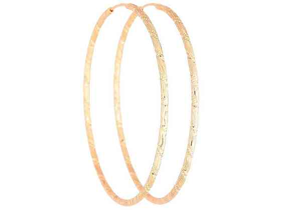 Серьги Позолота 18K кольца конго «Декоративный узор» ø 6.3см 270629 ТМ XUPING Киев