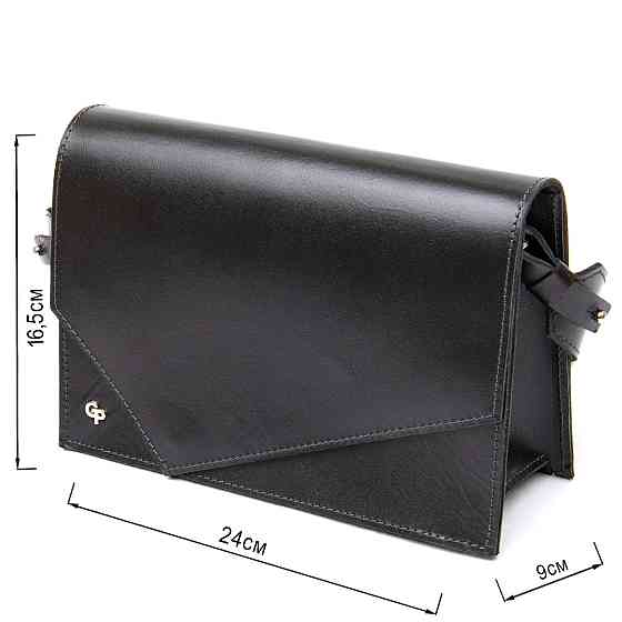 Жіноча стильна сумка з натуральної шкіри GRANDE PELLE 11434 Чорний Київ