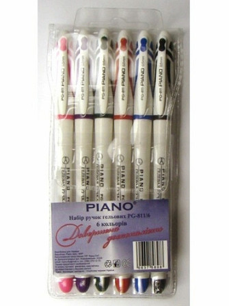 Набір гелевих ручок 6кол. "Piano" PG-811, шт Київ - фото 1