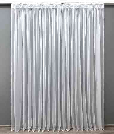 Тюль с тесьмой Вафелька VR-Textil н101 Шифон однотонный Белый 500х260 см (44-045) Киев