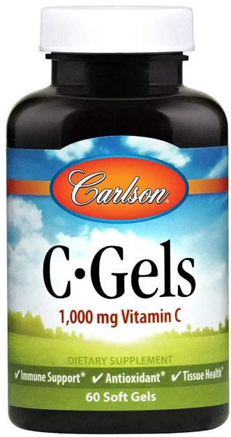 Вітамін C для імунітету Carlson C-Gel 1000 мг 60 гел капс Київ - фото 1
