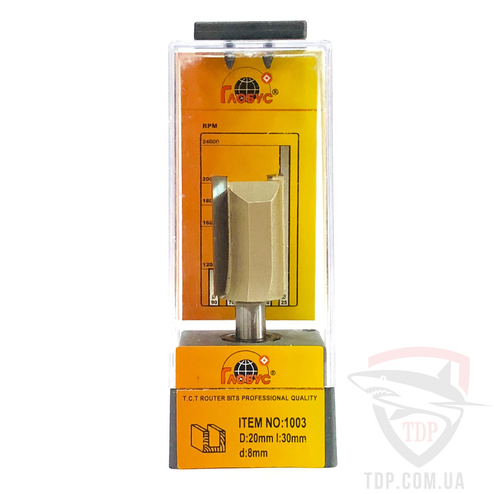 Фреза по дереву ГЛОБУС пазовая прямая 1003 D20 d8 h30 Коломыя - изображение 2