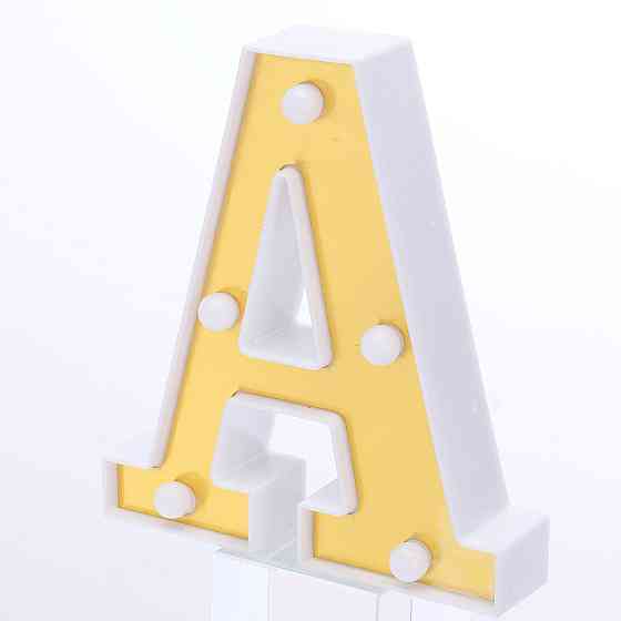 Объемная буква А led маленькая 16 на 14 см золотистый Киев