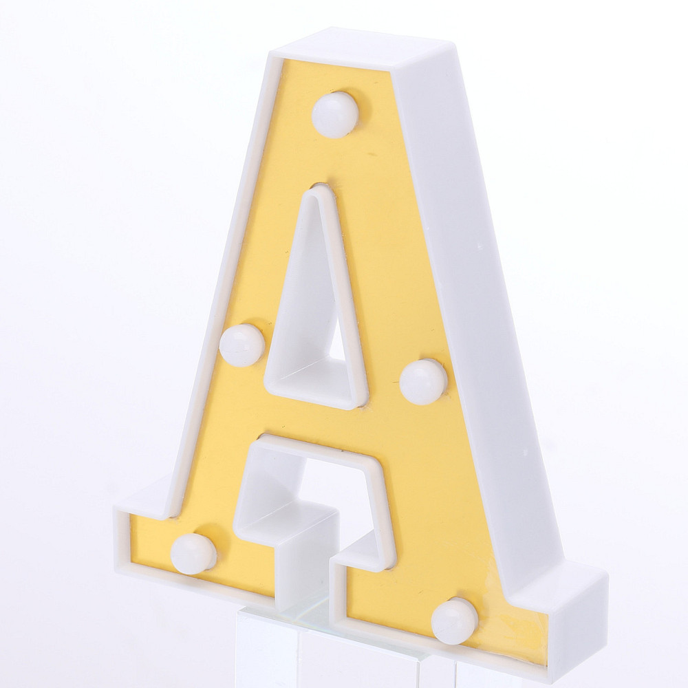 Объемная буква А led маленькая 16 на 14 см золотистый Киев - изображение 4