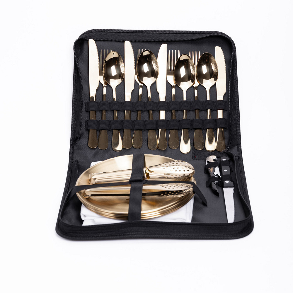 Lugi Набір посуду для пікніка на 4 особи 24 предмети Золотистий HP-21-2 Киев - изображение 2