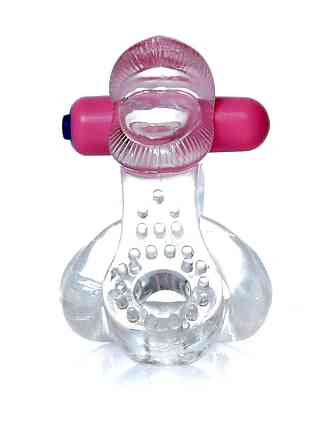 Эрекционное кольцо - Tongue Vibro CockRing Clear Sex Aura Киев