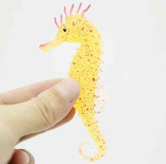 Морський коник силіконовий та люмінісцентний 10 на 5 см жовтий Київ