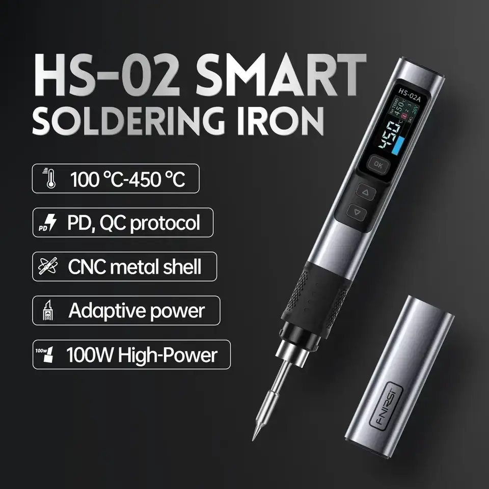 Паяльник Fnirsi HS-02B-Three DC100W/PD100W + 3 жала Вінниця - фото 5