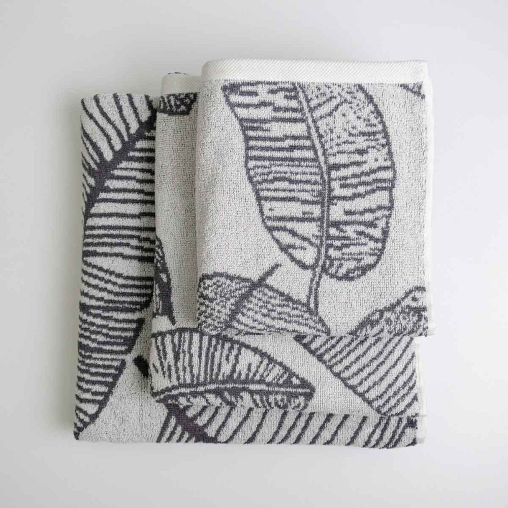 Набор махровых полотенец с рисунком перо 3шт GM Textile 40х70см, 50х90см, 70х140см 400г/м2 (Серый) Сумы - изображение 3