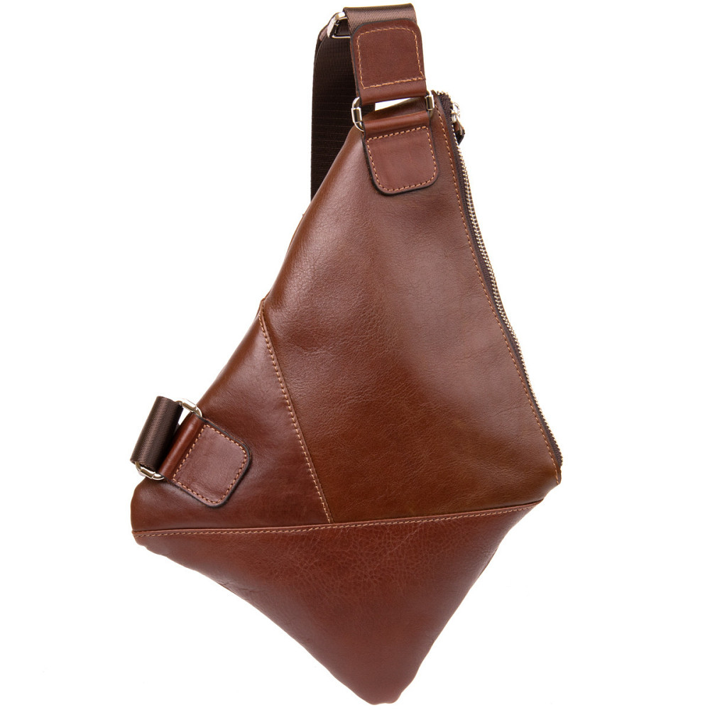 Стильная кожаная мужская сумка через плечо GRANDE PELLE 11358 Коричневый Киев - изображение 2