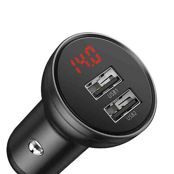 АЗП Baseus Digital Display Dual USB 4.8A Car Charger 24W+Three Primary Colors 3-in-1 Cable1.2M Киев
