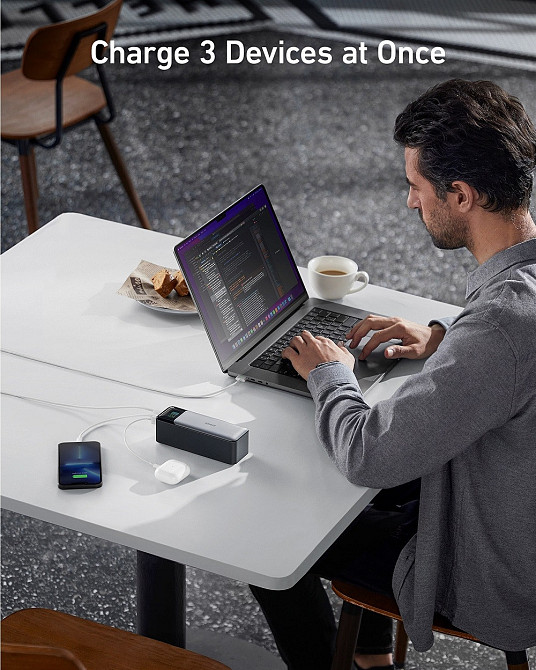 Портативний зарядний пристрій Anker PowerCore 737 GaNPrime 24000 mAh Black (6837233) Київ - фото 6