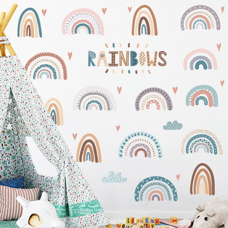 Набір наліпок «Rainbows» вінілові для дитячої кімнати на стіну для хлопчиків і дівчаток 30х80 см Кам'янець-Подільський - фото 3