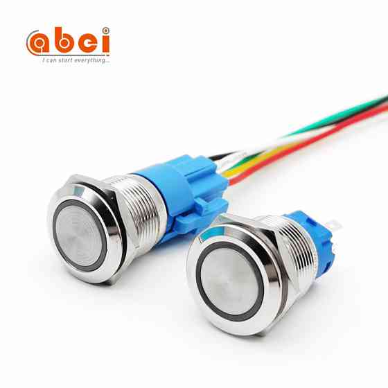 Фіксуюча кнопка 16мм з LED підсвіткою 12–24В Київ