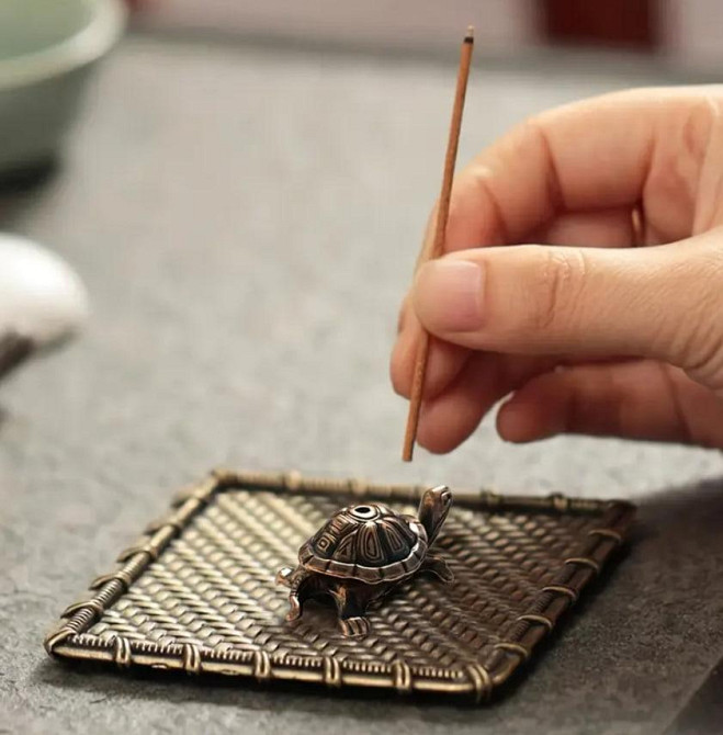 Мідний тримач для благовоній "Червона черепаха ", підставка для ароматичних паличок у стилі Дзен, 1ш Київ - фото 2