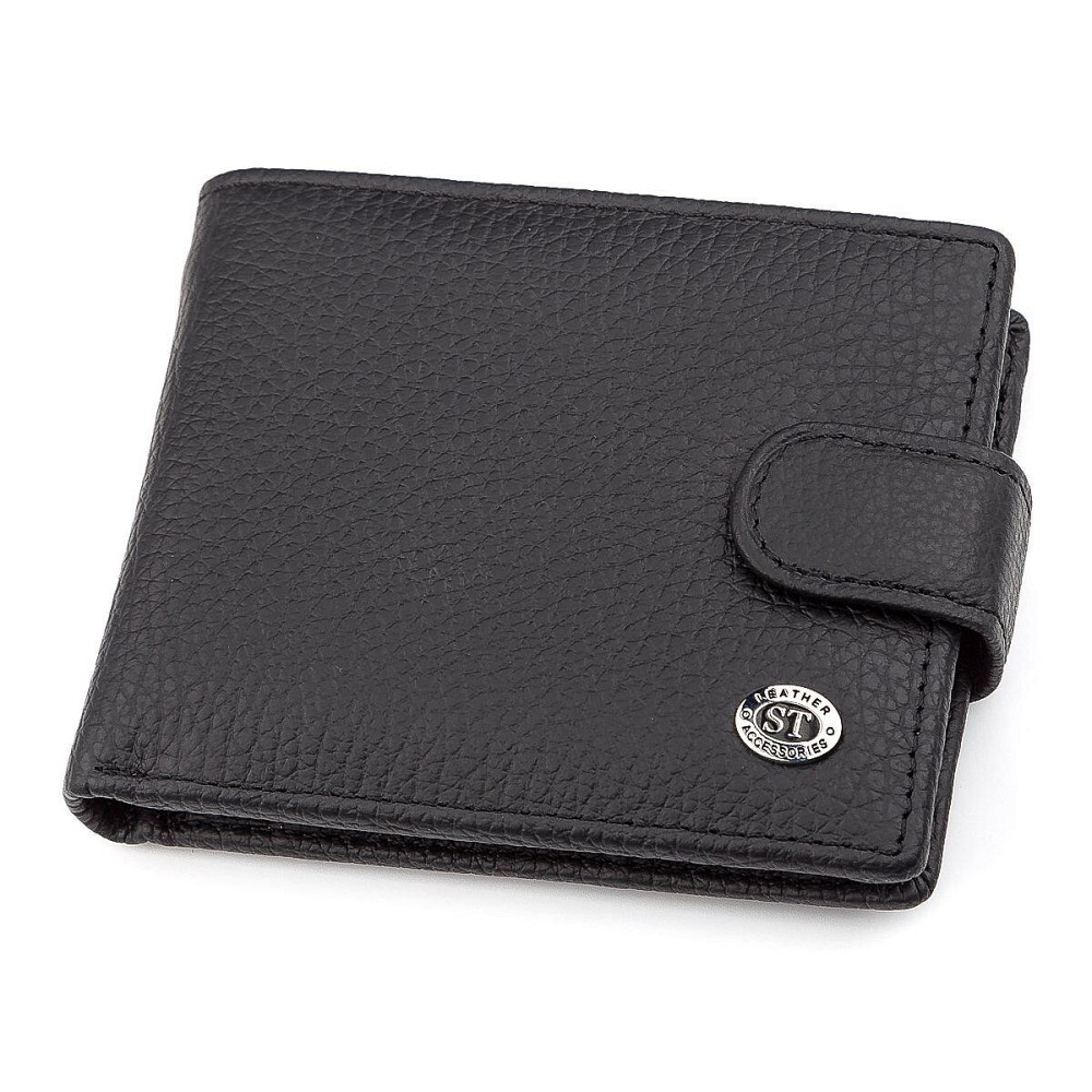 Чоловічий гаманець ST Leather 18316 (ST114) шкіряний Чорний Київ - фото 12