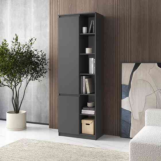 Шкаф для книг VAYS, пенал с полками R-27 Антрацит Львов