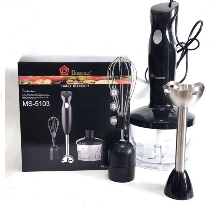 Блендер ручний MS-5103 з білою чашею, 3 в 1, 4877 Дніпро - фото 1