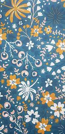 Шпалери вінілові на флізеліні Rasch Clasik 0,53х10 квіти листя гілки яскраві бірюзові білі Київ