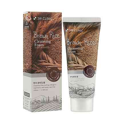 Пінка для вмивання з коричневим рисом Intense Brown Rice 3W Clinic 100 мл Київ