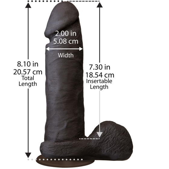 Фаллоимитатор Doc Johnson The Realistic Cock 8 inch Black - ULTRASKYN, Vack-U-Lock, диаметр 5,1см Sex Aura Киев