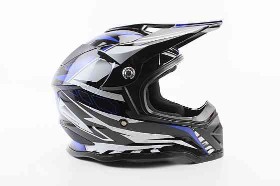 Шолом кросовий/ендуро/АТV BLD-819-7 М (57-58см), ЧОРНО-СИНІЙ Киев