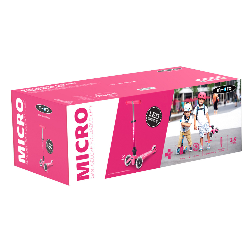 Самокат MICRO складний серії Mini Deluxe Foldable LED – Рожевий Дніпро - фото 18