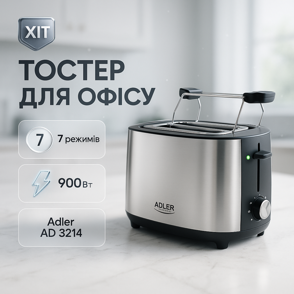 Тостер для підсмажування тостів Adler AD 3214 900Вт, Якісний тостер для дому Зручний дому LJ-84 Львів - фото 17