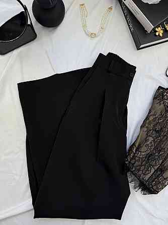 Женские базовые брюки палаццо костюмка Черный, 46/48 Одесса